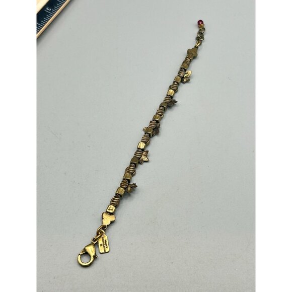 Mary DeMarco Vintage Inspired Bracelet with Glass Stones & Leaf Bronze Tone - Picture 6 of 6